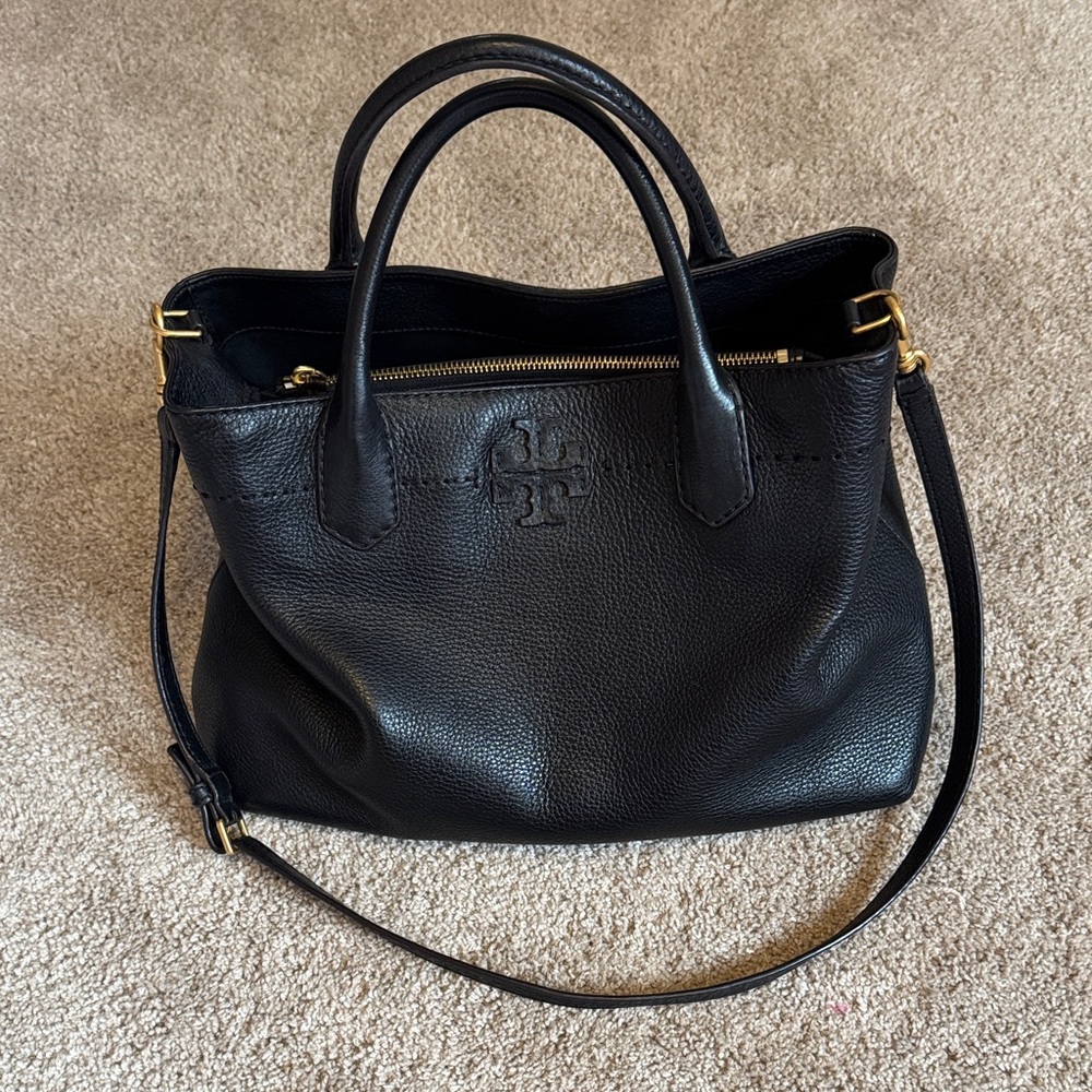 Black Leather Tote Bag